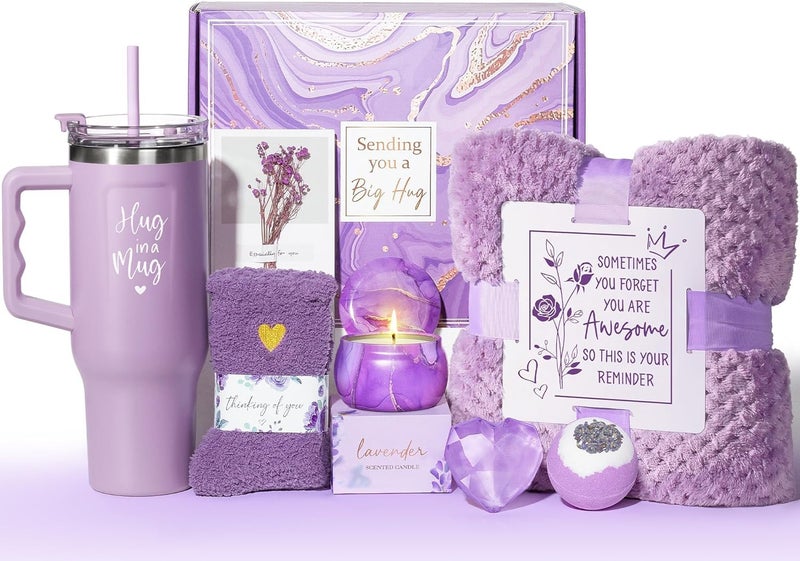 Qinline Lavender Relaxing Spa Gift Basket for Women - Image 1